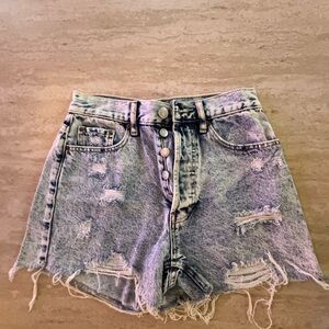PacSun Light Blue Distressed Jean Shorts